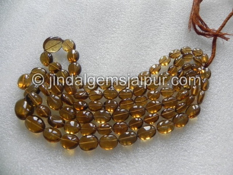 Cognac Quartz Plain Oval Nuggets